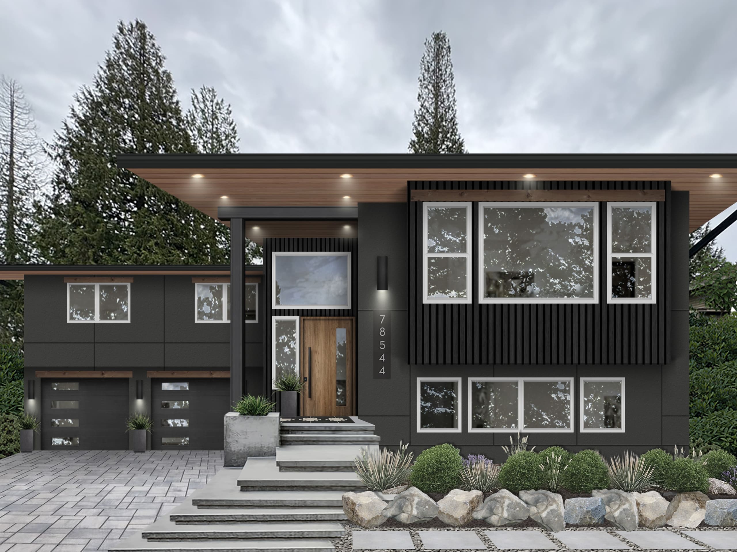 Freshly painted classic home exterior